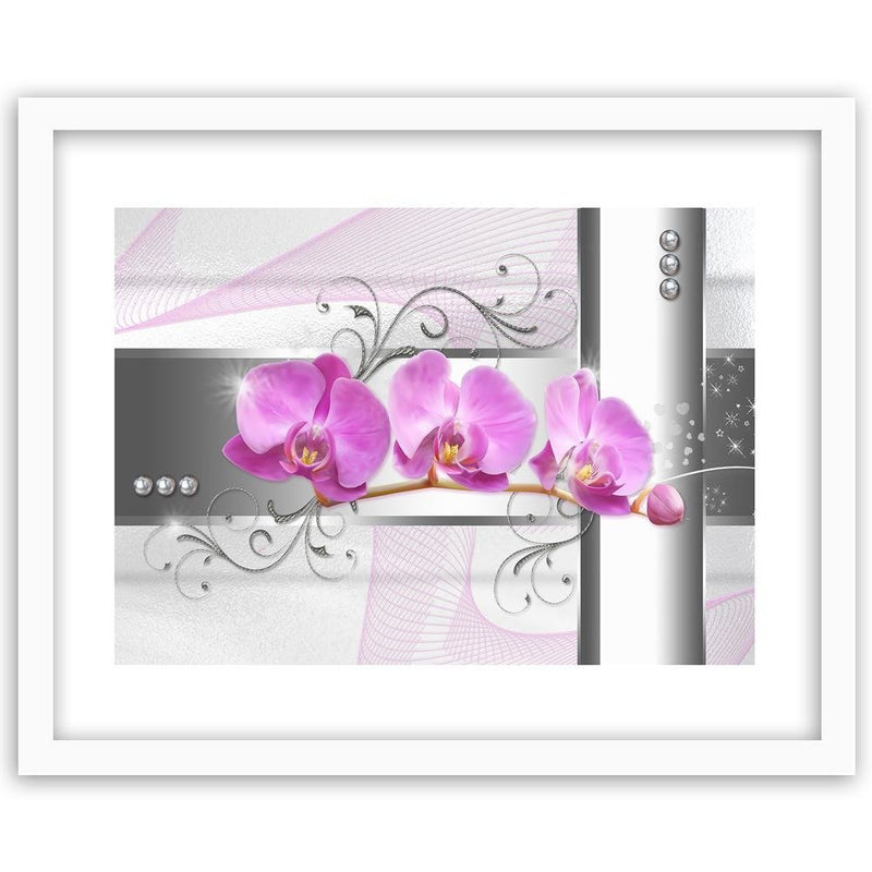 Glezna baltā rāmī - Orchids Abstraction 1 