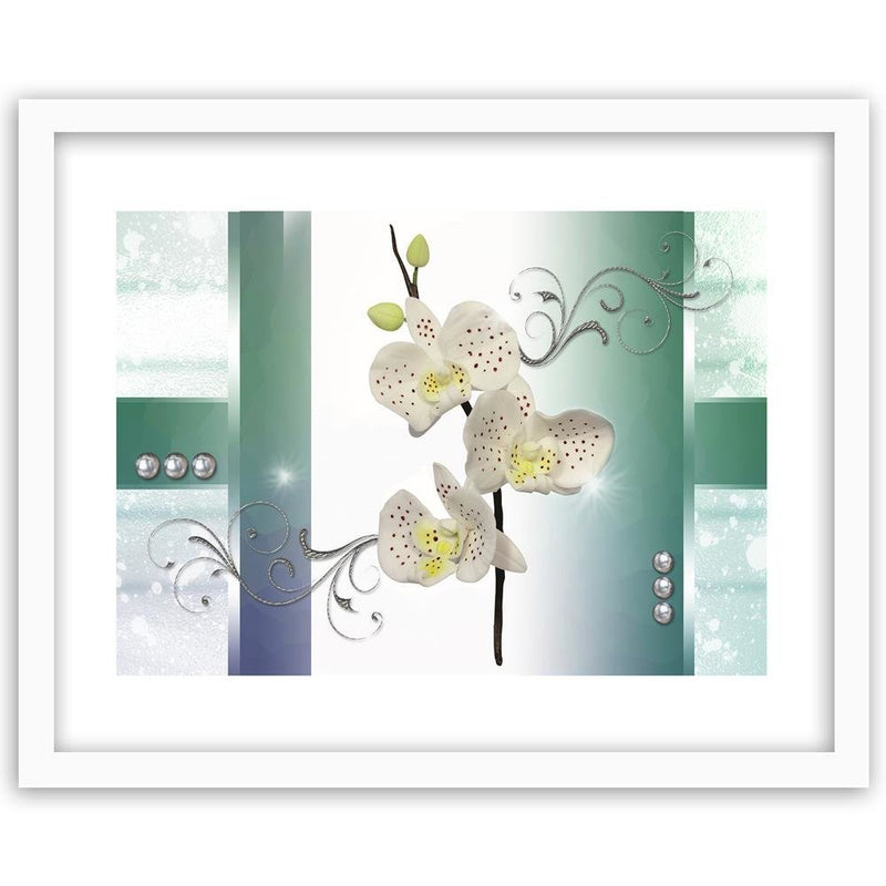 Glezna baltā rāmī - Orchid Speckled 