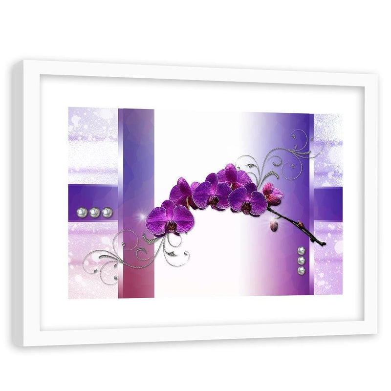 Glezna baltā rāmī - Orchids Abstraction 5 