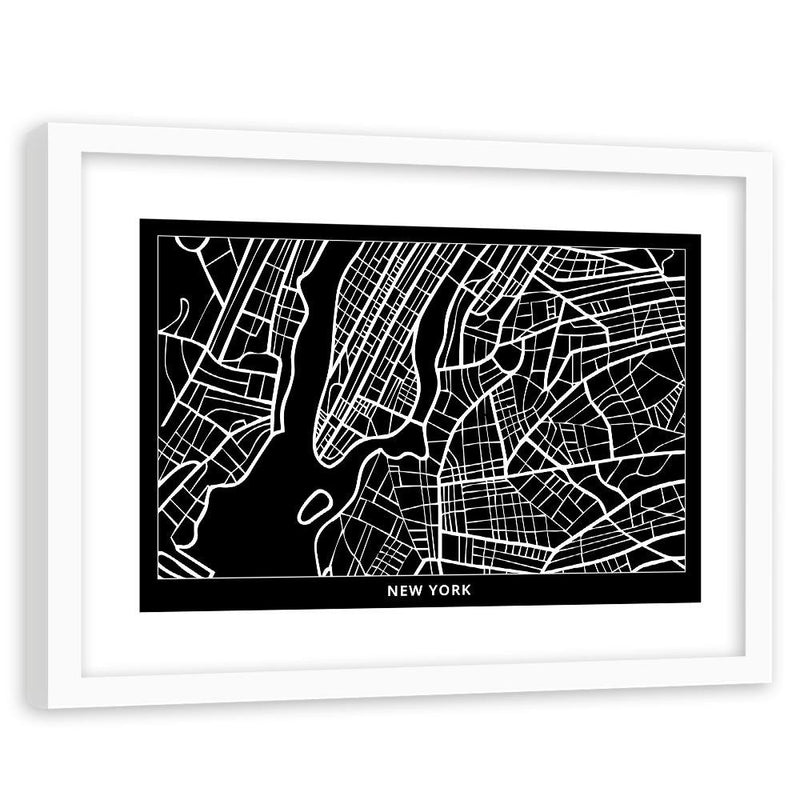 Glezna baltā rāmī - City In New York 