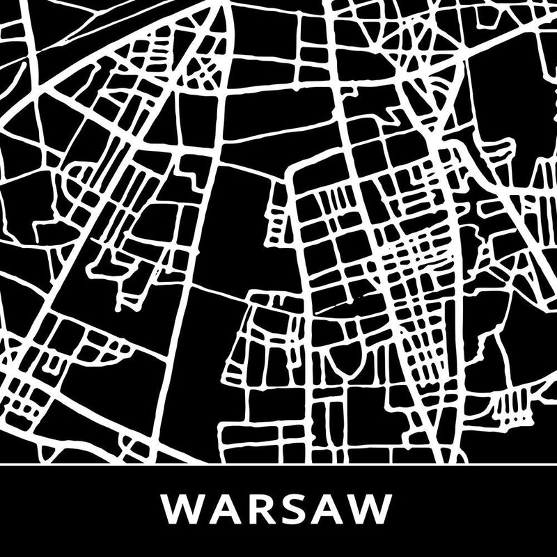 Glezna baltā rāmī - City Plan Warsaw 