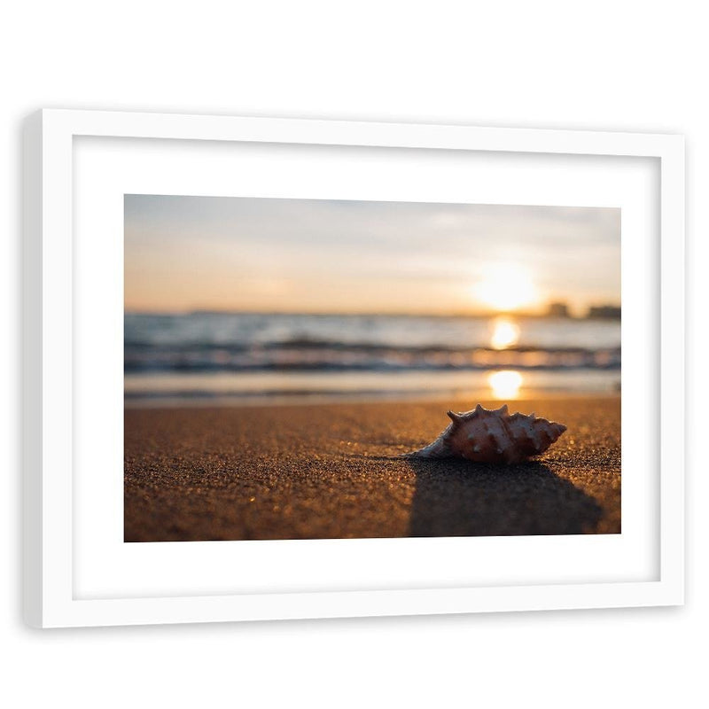 Glezna baltā rāmī - Scallop On The Beach 