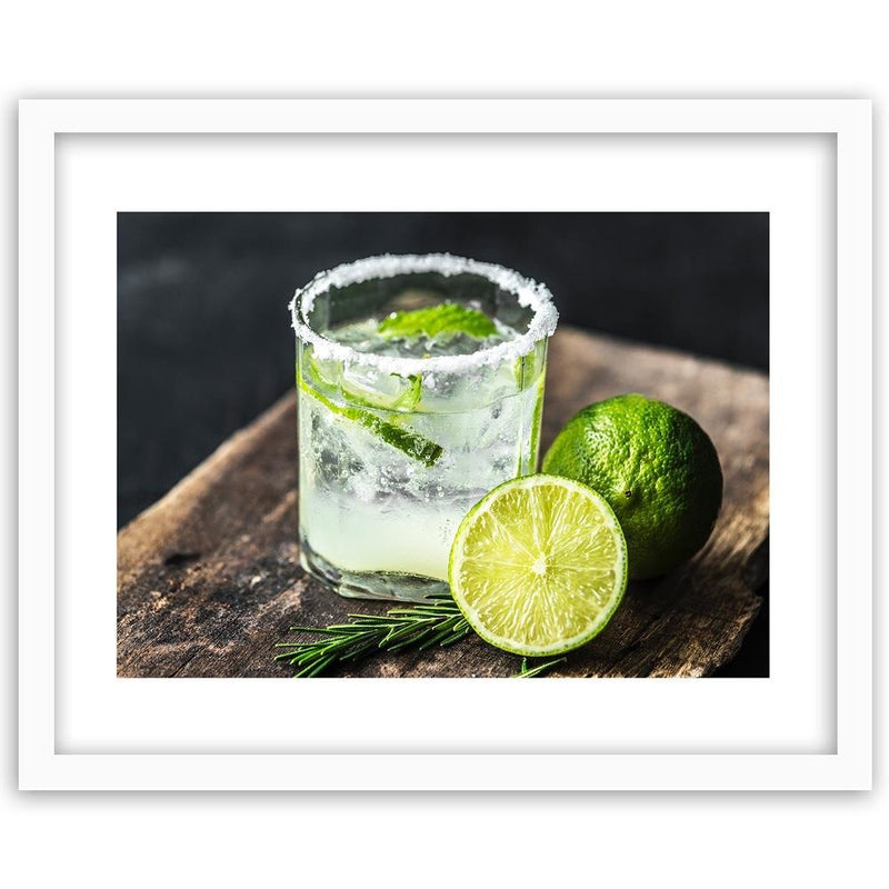 Glezna baltā rāmī - Refreshing Drink With Lime 