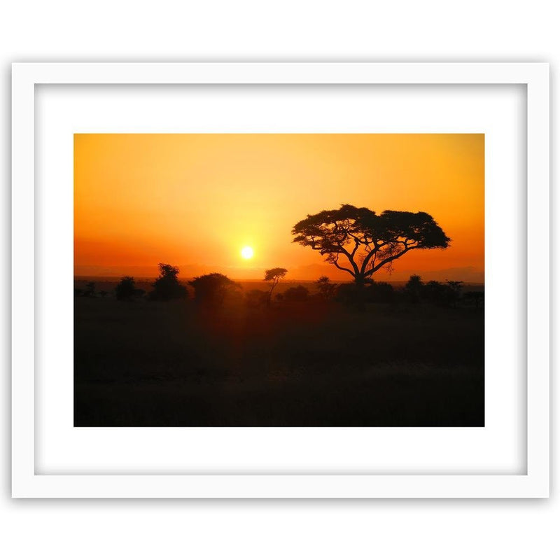 Glezna baltā rāmī - African Sunset 