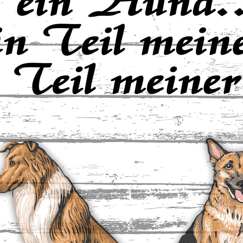 Glezna baltā rāmī - Quote Four Dogs 