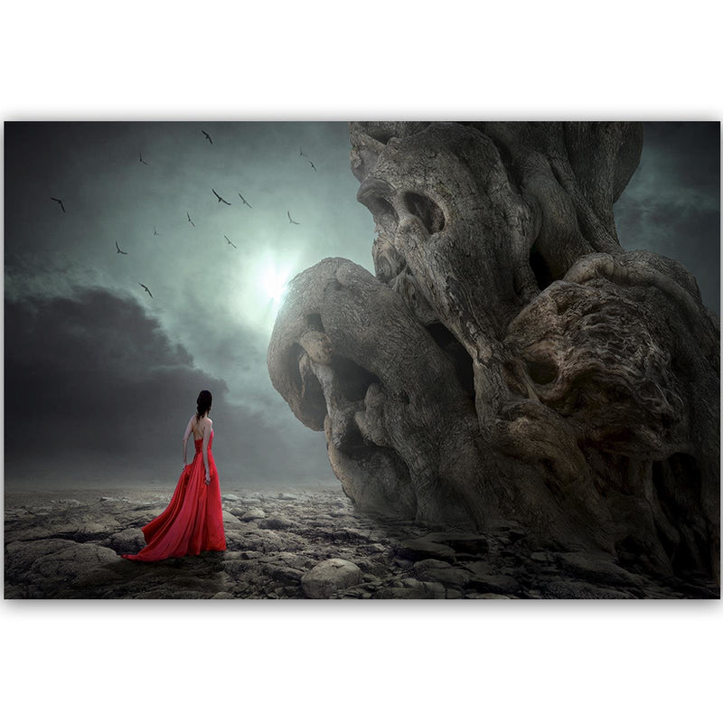 Dekoratīvais panelis - A Woman In A Red Dress Fantasy 