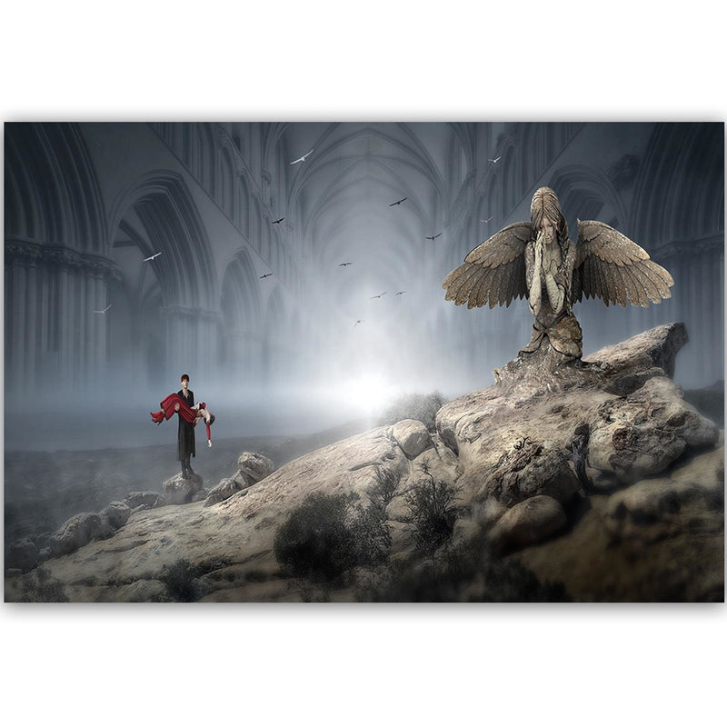 Dekoratīvais panelis - Weeping Angel On The Rock Fantasy 