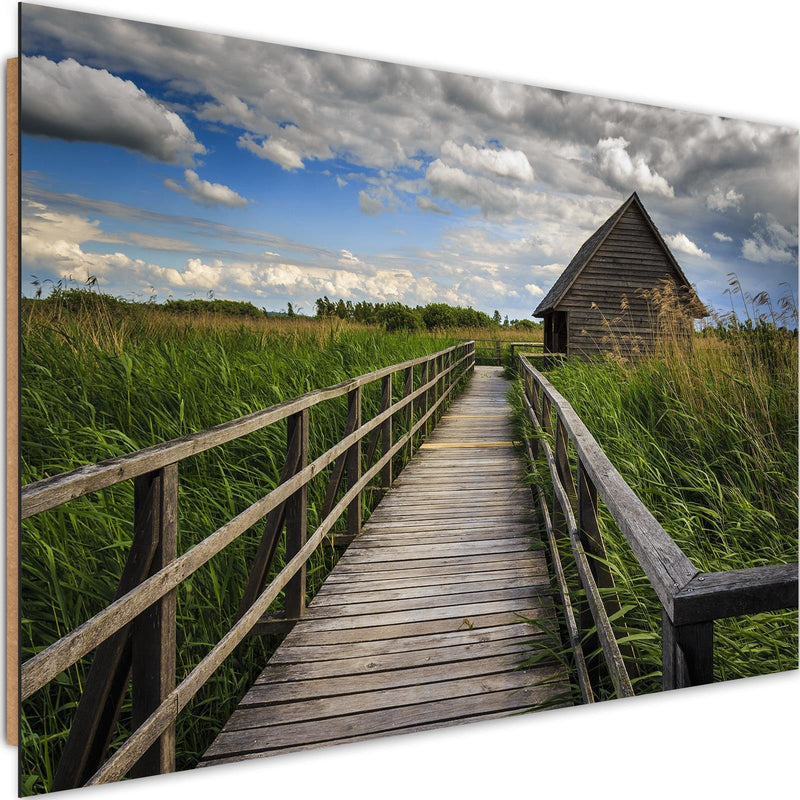 Dekoratīvais panelis - Bridge And Old Hut 