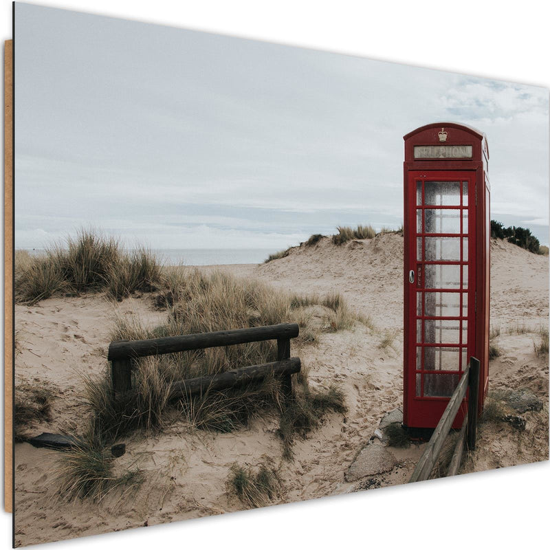 Dekoratīvais panelis - Telephone Booth On The Beach 