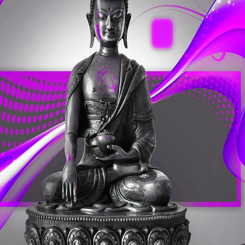 Glezna baltā rāmī - Buddha Abstraction Purple 