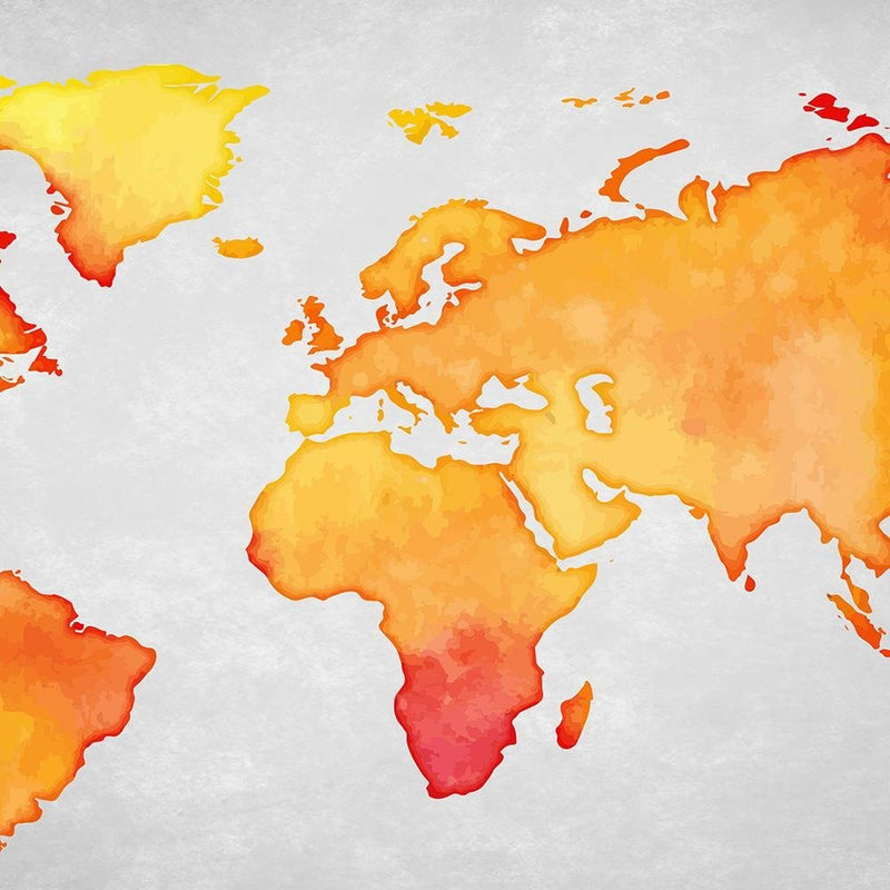 Dekoratīvais panelis - Orange World Map 