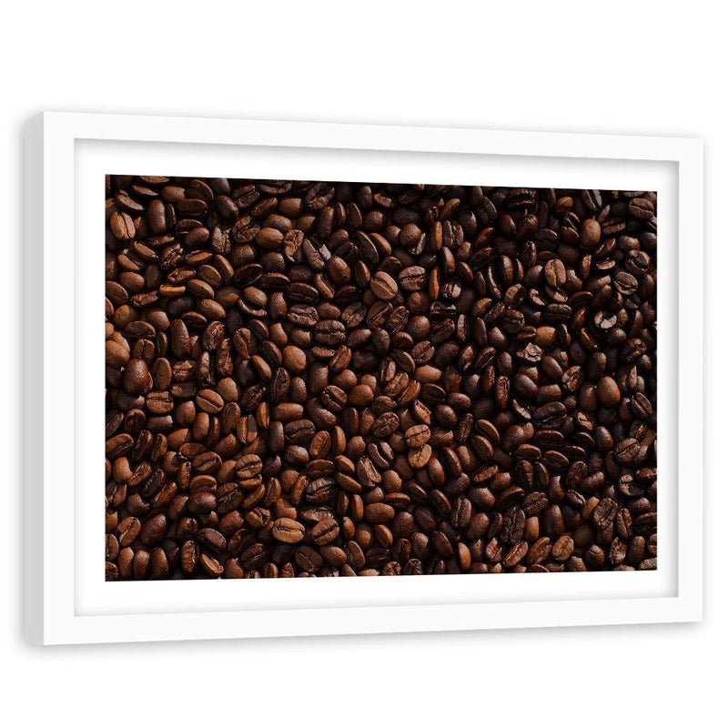 Glezna baltā rāmī - Coffee Beans 