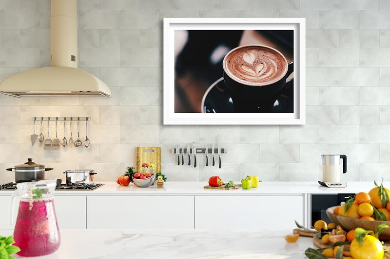 Glezna baltā rāmī - Decoration Coffee 