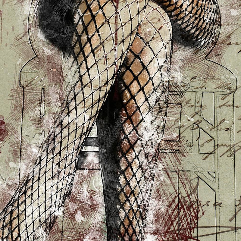 Dekoratīvais panelis - Woman's Legs In Fishnets Abstraction 