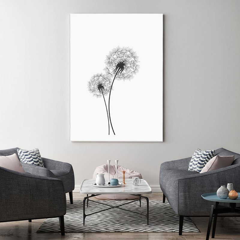 Dekoratīvais panelis - Drawn Two Dandelions 