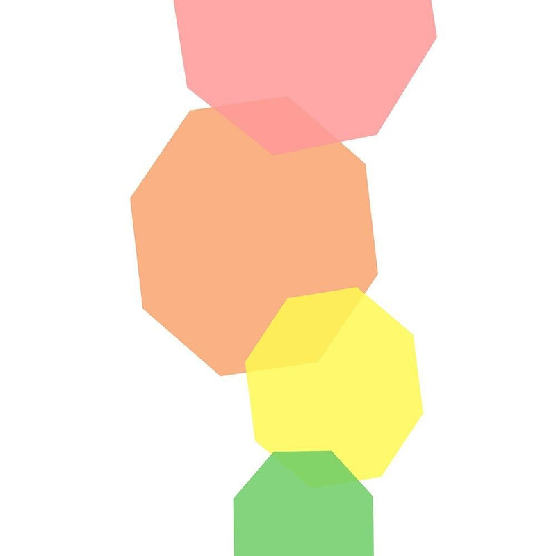 Glezna baltā rāmī - Abstract Colorful Octagons 