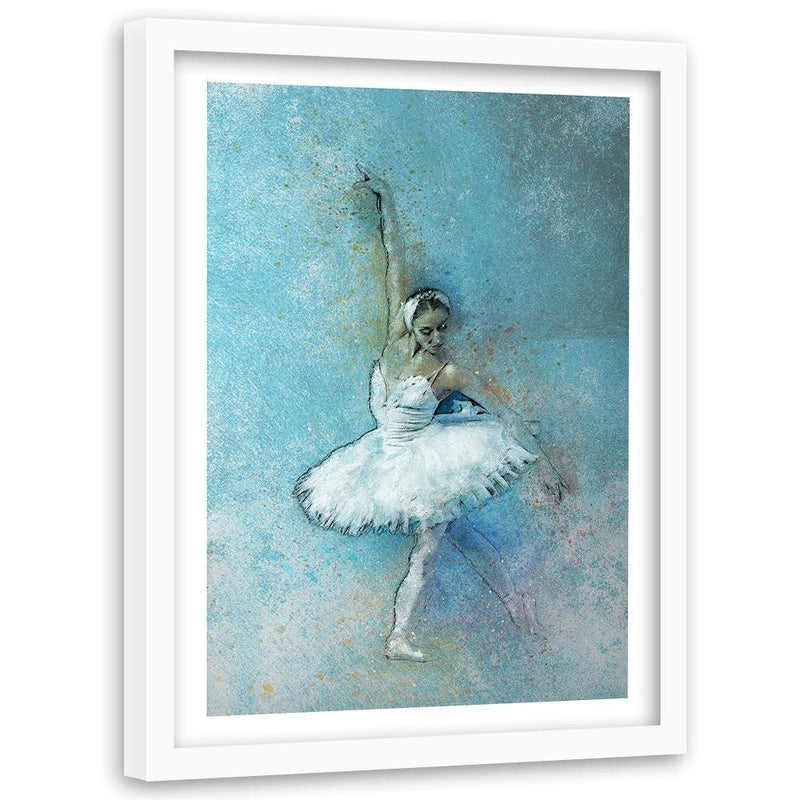 Glezna baltā rāmī - Beautiful Ballerina 