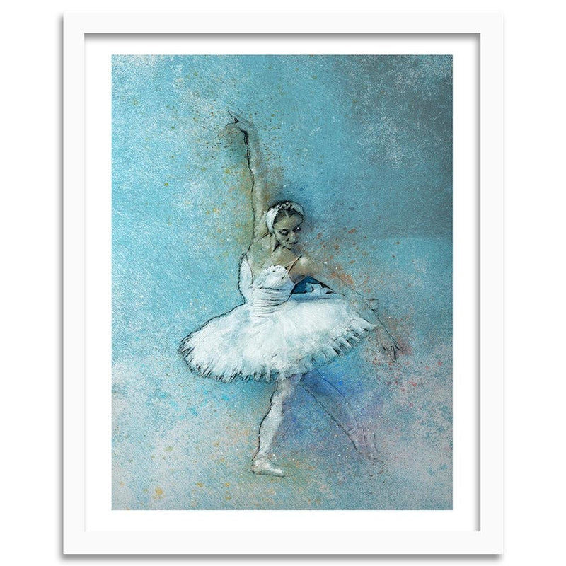 Glezna baltā rāmī - Beautiful Ballerina 