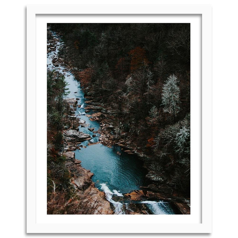 Glezna baltā rāmī - River In The Forest 