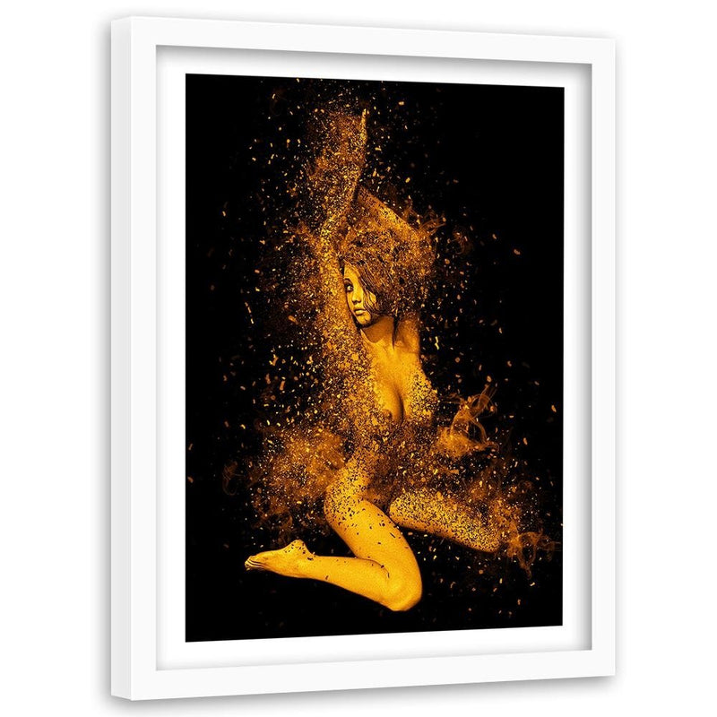 Glezna baltā rāmī - Naked Woman In Gold Dust 