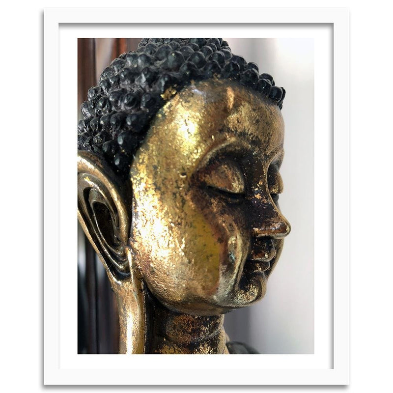 Glezna baltā rāmī - The Face Of The Golden Buddha 