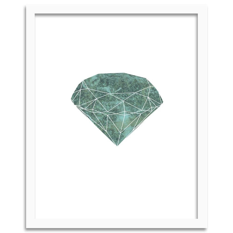Glezna baltā rāmī - Green Diamond 
