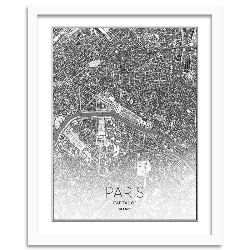 Glezna baltā rāmī - Paris City Plan 