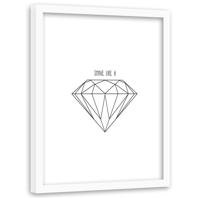 Glezna baltā rāmī - Drawn Diamond 