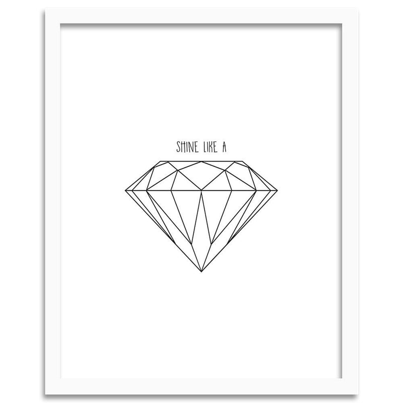 Glezna baltā rāmī - Drawn Diamond 