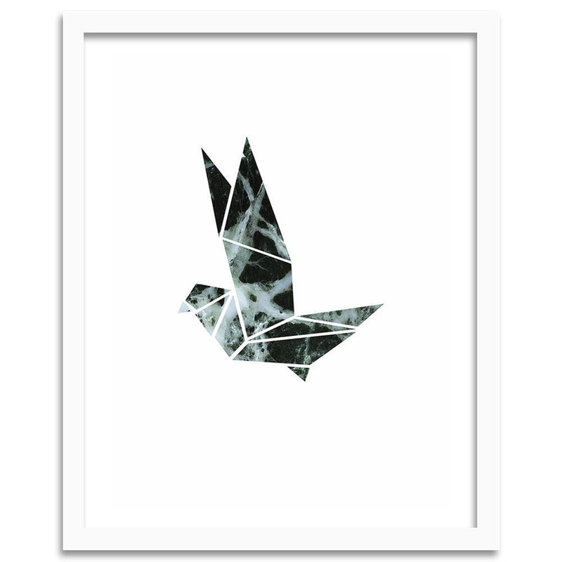 Glezna baltā rāmī - Geometric Bird 