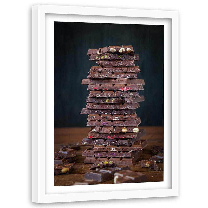 Glezna baltā rāmī - Tower With Chocolate Dessert 