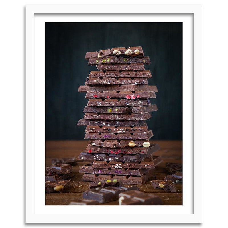 Glezna baltā rāmī - Tower With Chocolate Dessert 