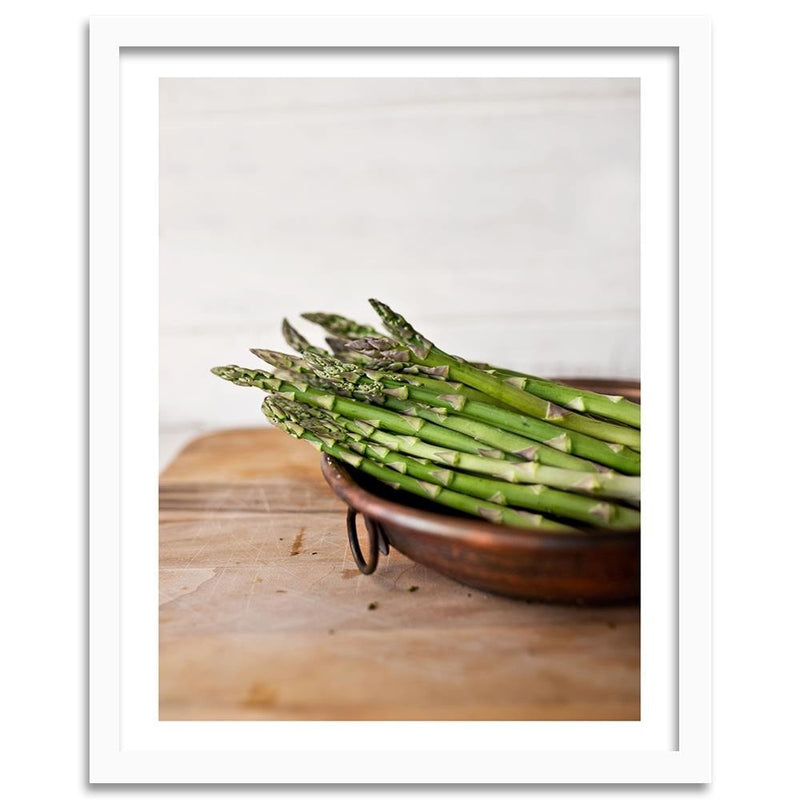 Glezna baltā rāmī - Green Asparagus 