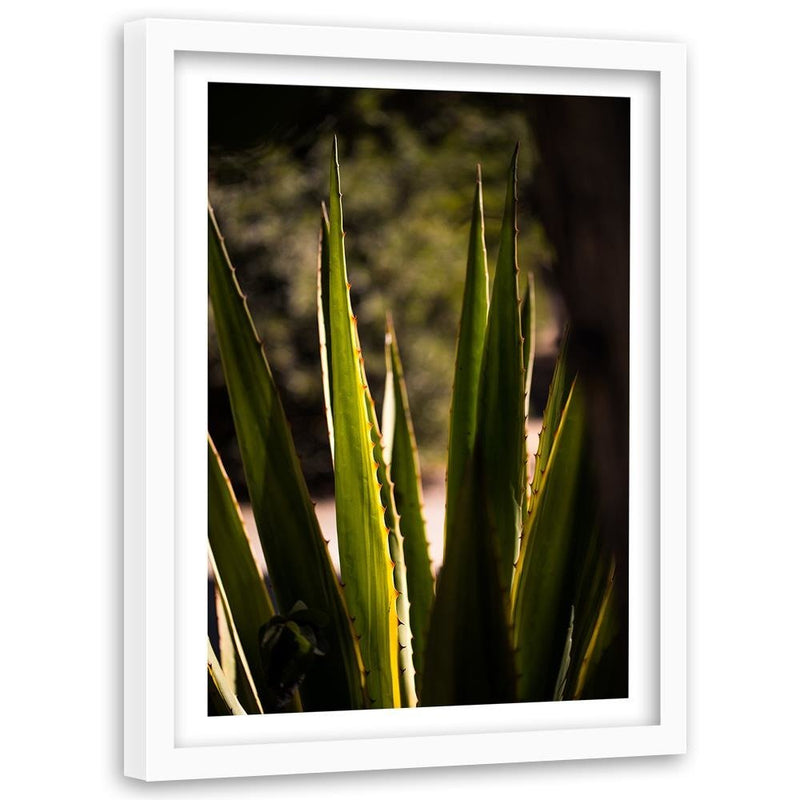 Glezna baltā rāmī - Prickly Leaves 