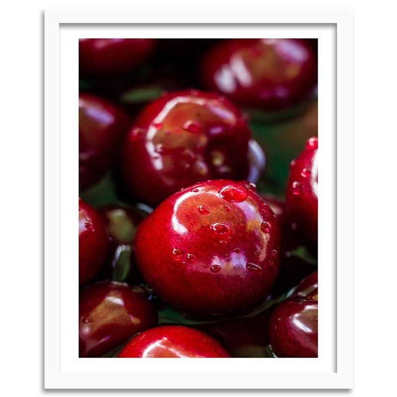 Glezna baltā rāmī - Juicy Cherries 