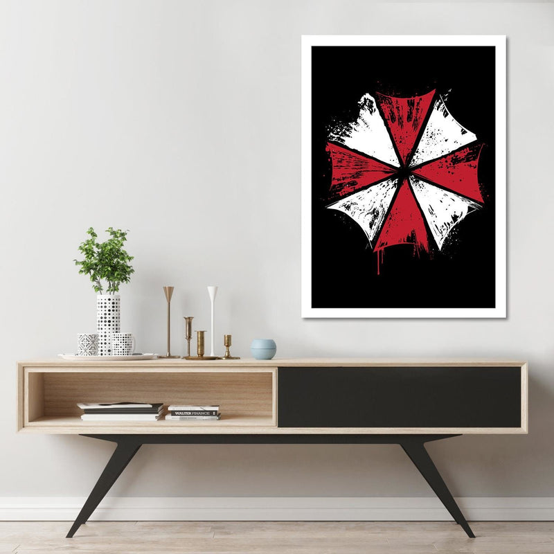 Glezna baltā rāmī - Umbrella Corp Red 