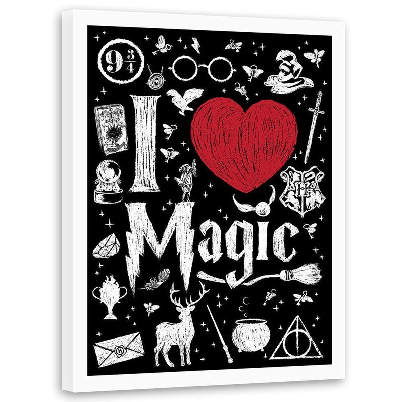 Glezna baltā rāmī - I Love Magic Image Black And White 