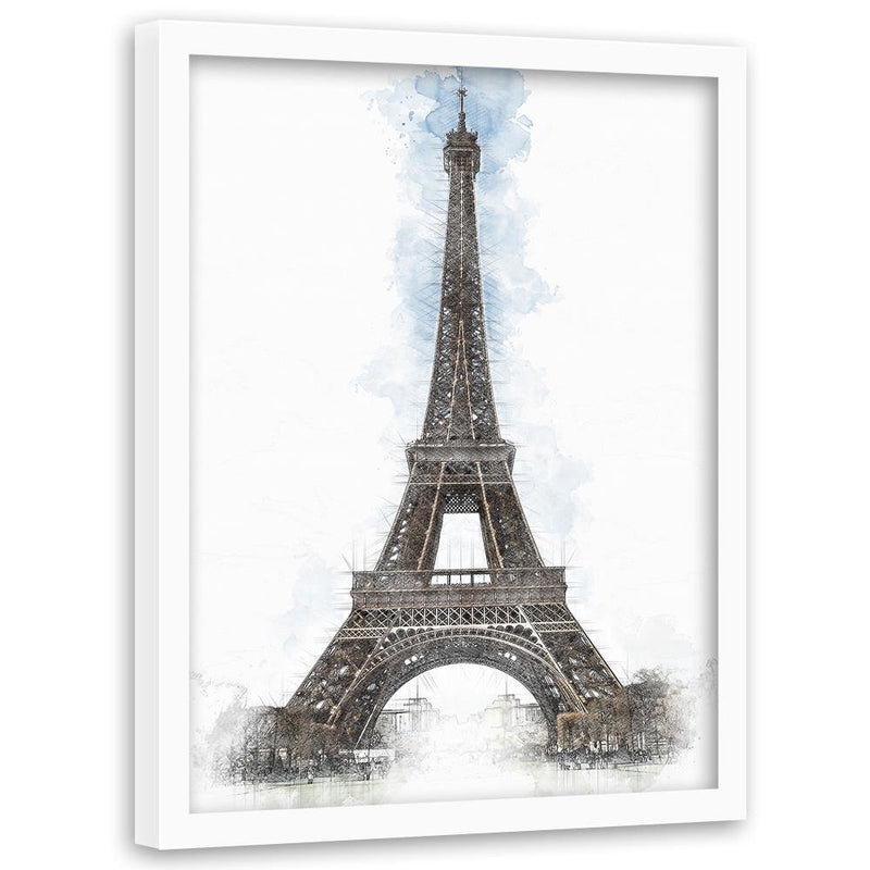 Glezna baltā rāmī - Paris Artwork Brown 