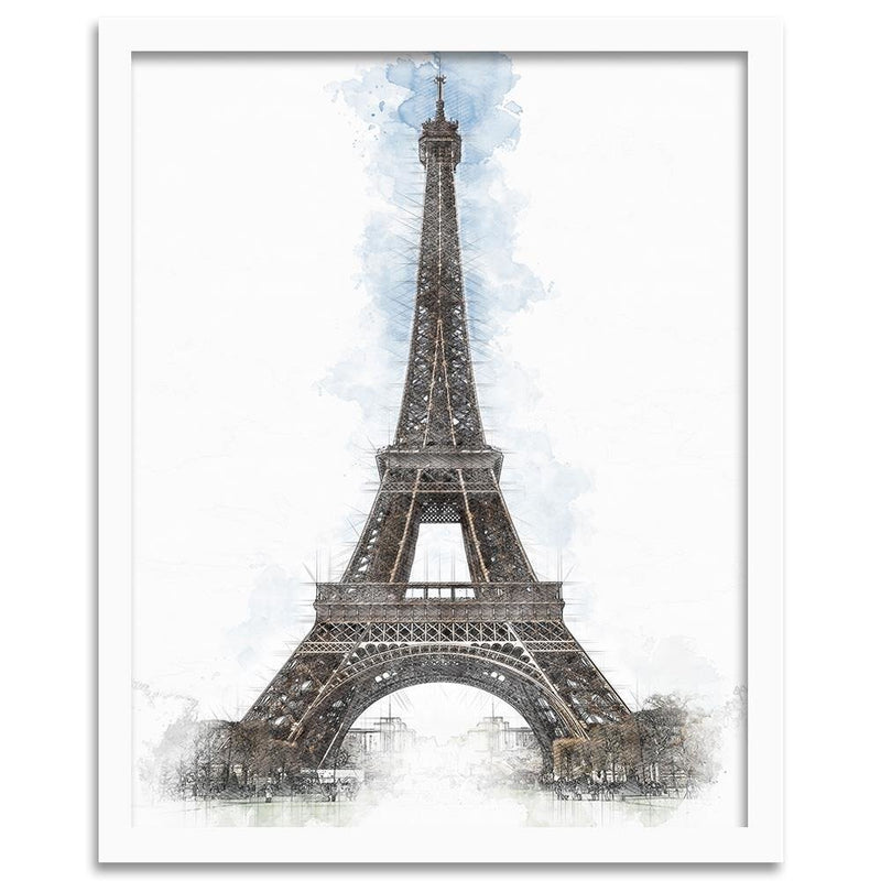 Glezna baltā rāmī - Paris Artwork Brown 