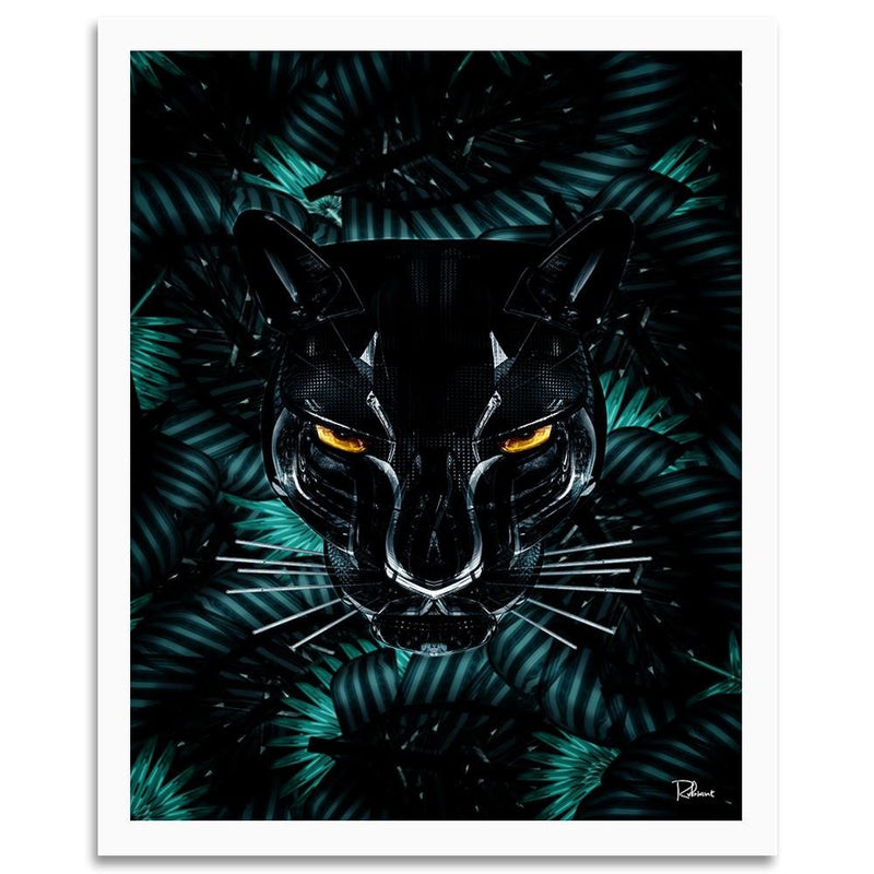 Glezna baltā rāmī - Panther Modern Black 