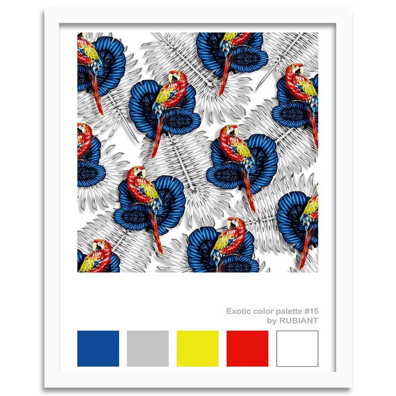 Glezna baltā rāmī - Art Print Exotic Blue 