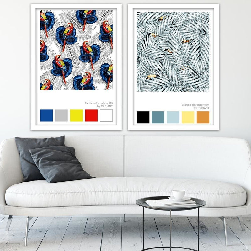 Glezna baltā rāmī - Art Print Exotic Blue 