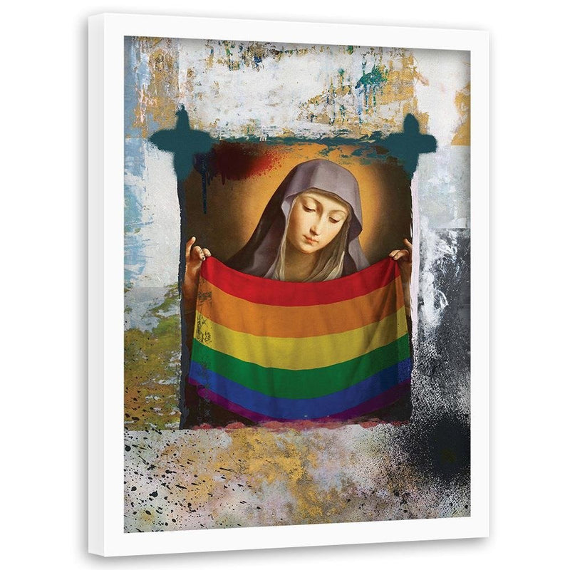 Glezna baltā rāmī - Saint Mary Image Lgbt 