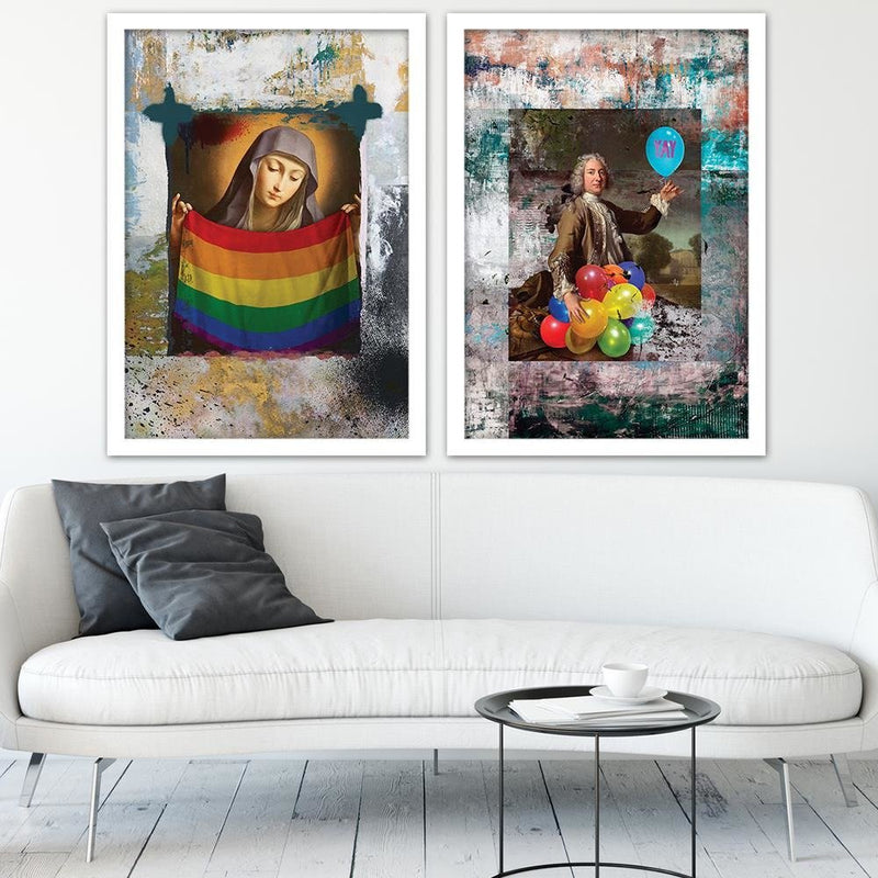 Glezna baltā rāmī - Saint Mary Image Lgbt 