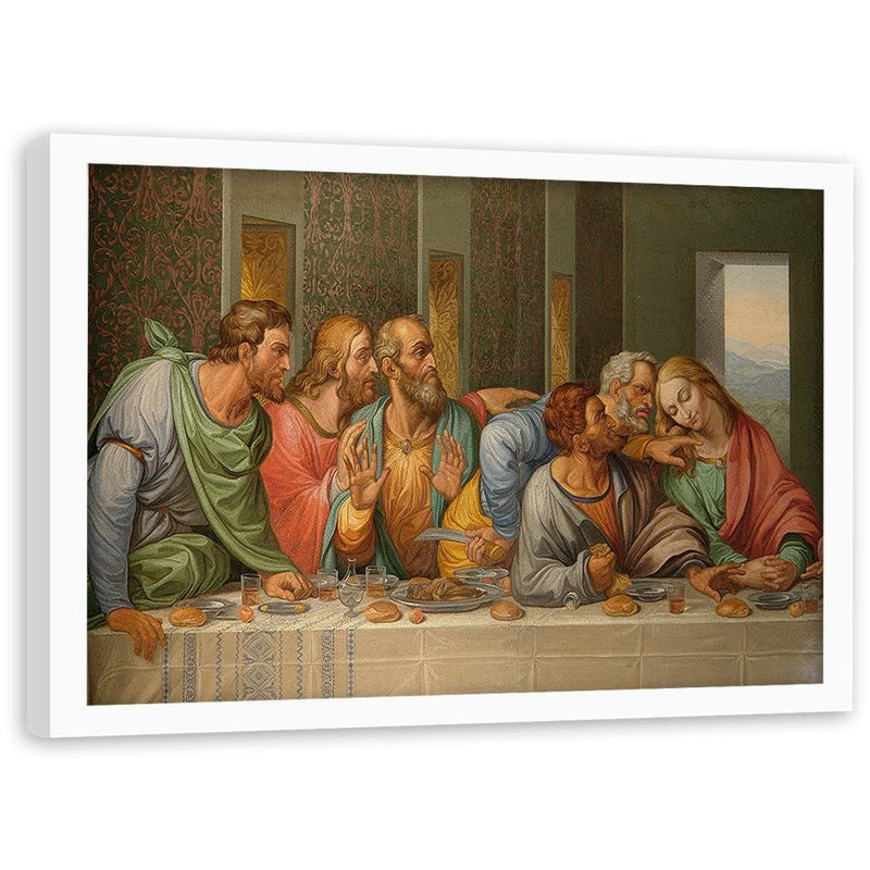 Glezna baltā rāmī - The Last Supper By Leonardo Da Vinci 