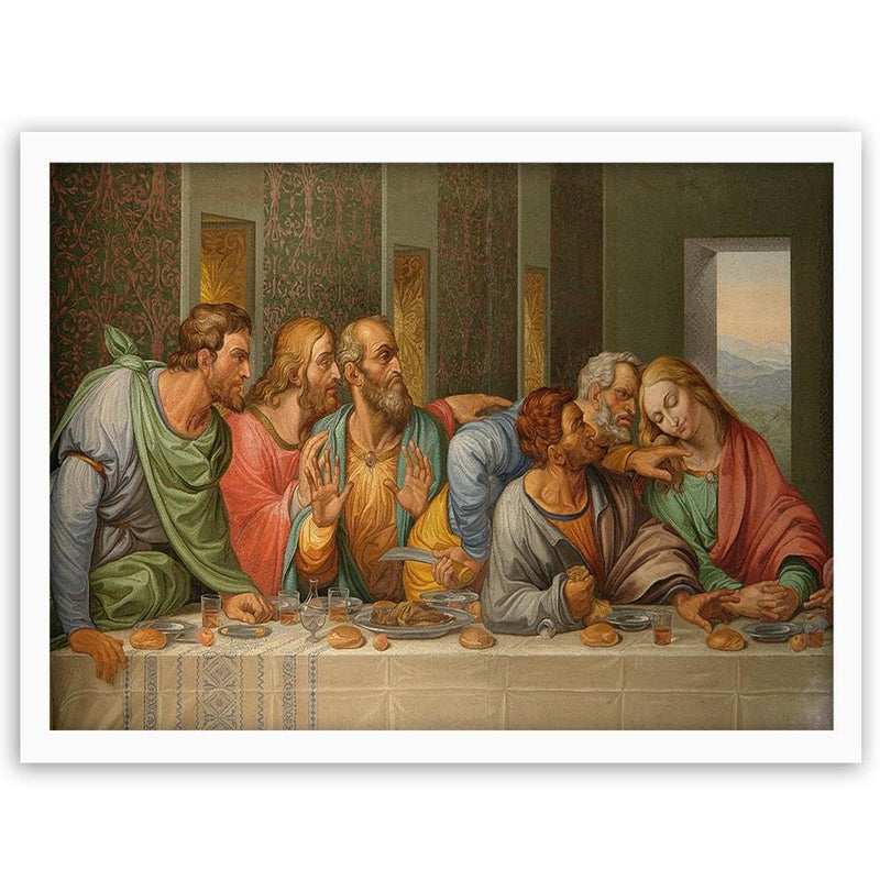 Glezna baltā rāmī - The Last Supper By Leonardo Da Vinci 