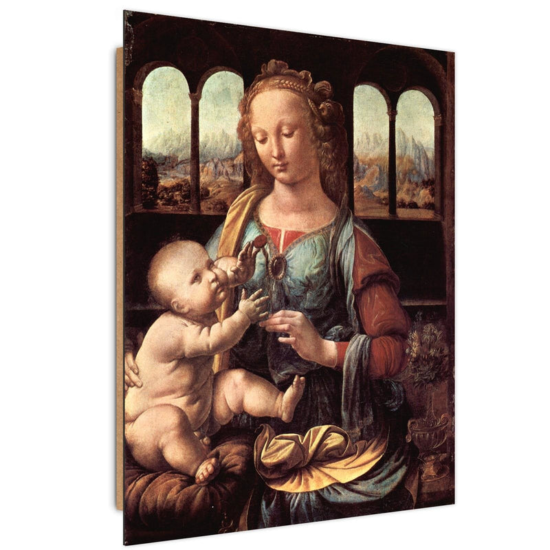 Dekoratīvais panelis - Reproduction of Leonardo da Vinci's painting "Madonna with a Clove" 