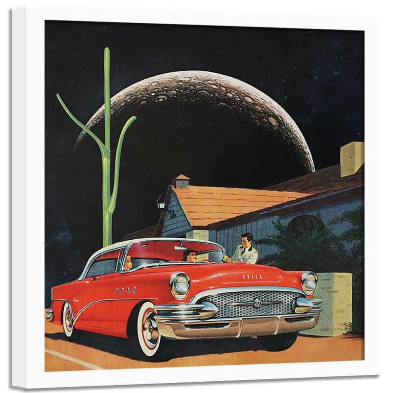 Glezna baltā rāmī - Red Car And The Moon 