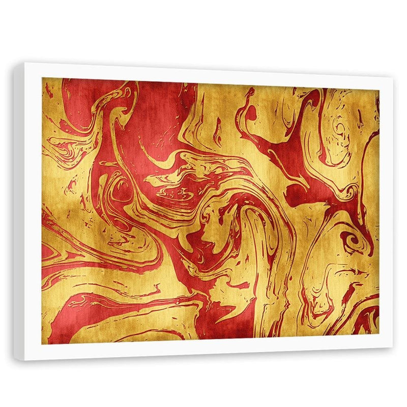 Glezna baltā rāmī - Red-Gold Abstraction 