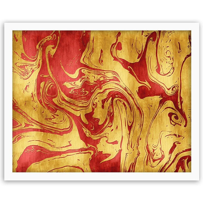 Glezna baltā rāmī - Red-Gold Abstraction 